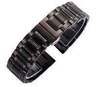 THBGTCNQ Cinturino for orologio in acciaio inossidabile da 18 mm, cinturino di ricambio universale in metallo, adatto for uomo e donna(Black,14mm)