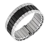 THBGTCNQ Cinturino for orologio in acciaio inossidabile elastico estensibile universale in metallo di ricambio(Silver and black,S)