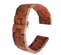 THBGTCNQ Cinturino for orologio in legno, sgancio rapido, chiusura pieghevole in acciaio inossidabile, cinturino da polso di ricambio universale(Red,23mm)