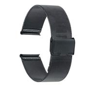 THBGTCNQ Cinturino for Orologio in Maglia di Acciaio Inossidabile, Cinturino in Metallo Intrecciato, Cinturino Universale Regolabile for Orologio(Black,24mm)