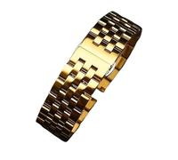 THBGTCNQ Cinturino for Orologio Unisex in Acciaio Inossidabile con Fibbia Pieghevole e interfaccia ad Arco(Gold,16mm)