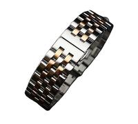THBGTCNQ Cinturino for Orologio Unisex in Acciaio Inossidabile con Fibbia Pieghevole e interfaccia ad Arco(Silver Rose Gold,23mm)