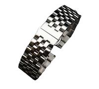 THBGTCNQ Cinturino for Orologio Unisex in Acciaio Inossidabile con Fibbia Pieghevole e interfaccia ad Arco(Silver,18mm)