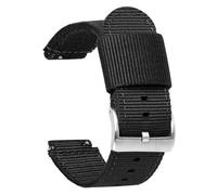 THBGTCNQ Cinturino in tela di nylon 16mm 18mm Cinturino for orologio da uomo con sgancio rapido for una rapida sostituzione degli accessori dell'orologio(Black-steel,16mm)