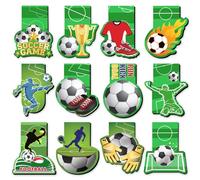 Thboxes 12 Pezzi Segnalibro Magnetico Bambini, Segnalibri Magnetici a Tema Calcio Segnalibro Bambini Tifosi di Calcio Bomboniere per Feste di Compleanno Regali per il Ritorno a Scuola