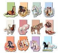 Thboxes 12 Pezzi Segnalibro Magnetico Bambini, Segnalibri Magnetici a Tema Cavallo Segnalibro Bambini 5 6 7 8 9 10 Anni Bomboniere per Feste di Compleanno Regali per il Ritorno a Scuola