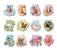 Thboxes 12 Pezzi Segnalibro Magnetico, Segnalibri Magnetici a Tema Cavallo | Segnalibro Bambini Gadget Lettura Bomboniere per Feste di Compleanno Regalo per Amica Sorella Collegh Studenti