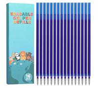 Thboxes 16 Pezzi Ricariche Penna Cancellabile 0.7 mm Compatibili con Legami | Ricarica Blu con Inchiostro Cancellabile Ricariche per Penne Cancellabili, Altezza 13 cm