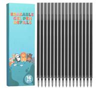Thboxes 16 Pezzi Ricariche Penna Cancellabile 0.7 mm Compatibili con Legami | Ricarica Nero con Inchiostro Cancellabile Ricariche per Penne Cancellabili, Altezza 13 cm