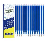 Thboxes 16 Pezzi Ricariche Penna Cancellabile 0.7 mm Compatibili con Pilot FriXionBall&Clicker Eberhard Faber, Ricarica Blu Cancellabile 400 Lunghezza di Scrittura Ricariche per Penne Cancellabili