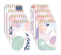 Thboxes Confezione da 8 mini quaderni tascabili, 7,6 x 12,7 cm, 60 fogli a righe, a spirale, per organizzare pensieri, schizzi, appunti, elenchi a scuola, lavoro, casa o viaggi, fiori astratti