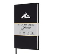 Thboxes Self Mastery - Diario da uomo, copertina rigida in lino nero | La gratitudine guidata e la manifestazione richiedono l'impostazione degli obiettivi non datati, riflessione consapevole