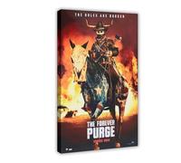 THCTCA Poster del film "The Forever Purge" su tela, decorazione artistica da parete per soggiorno, camera da letto, decorazione con cornice, 40 x 60 cm