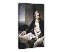 THCTCA Poster su tela con ritratto di Von Captain James Cook Gemälde Von, decorazione artistica da parete per soggiorno e camera da letto, con cornice, 30 x 45 cm
