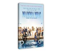 THCTCA Poster su tela con scritta "Mamma Mia 2 - Here We Go Again", decorazione per camera da letto, ufficio, camera da letto, regalo, con cornice, 20 x 30 cm
