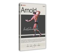 THCTCA Poster su tela di Arnold Schwarzenegger, decorazione per camera da letto, sport, ufficio, camera da letto, regalo, con cornice, 40 x 60 cm