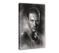 THCTCA Poster su tela di Jean-Claude Van Damme, decorazione per camera da letto, paesaggio sportivo, ufficio, stanza, regalo, stile cornice, 20 x 30 cm