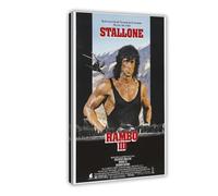 THCTCA Rambo Poster del film First Blood Sylvester Stallone, decorazione artistica da parete per soggiorno, camera da letto, decorazione con cornice, stile cornice, 60 x 90 cm