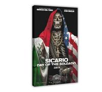 THCTCA Sicario Día Del Soldado Cartel De La Película Poster su tela, decorazione artistica da parete per soggiorno, camera da letto, decorazione con cornice, 50 x 75 cm