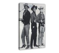 THCTCA Stampa artistica da parete con John Wayne, Dean Martin e Ricky Nelson, decorazione artistica da parete per soggiorno e camera da letto, stile cornice, 20 x 30 cm