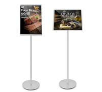 THCTYRP Lavagna a Segnale Verticale A3 Regolabile | Pannello Informativo in Lega di Alluminio per Interni ed Esterni | argento