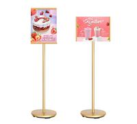 THCTYRP Lavagna a Segnale Verticale A4 Regolabile | Pannello Informativo in Lega di Alluminio per Interni ed Esterni | oro