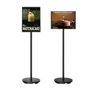 THCTYRP Lavagna a Segnale Verticale A4 Regolabile | Pannello Informativo in Lega di Alluminio per Interni ed Esterni | Nero