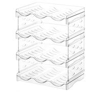 THCTYRP Scaffale impilabile per bottiglie a 4 livelli, organizer per armadio da cucina e frigorifero, adatto per bottiglie da 20-40oz e tazze Stanley