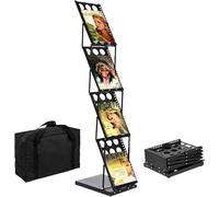 THCTYRP Supporto per catalogo, portariviste pieghevole a 4 strati, formato A4, supporto per brochure su un lato, supporto verticale per riviste alla moda