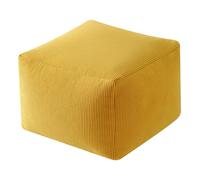 Thdsubb Pouf ottomano non imbottito Velluto a coste Puff Poggiapiedi quadrato Con maniglia per soggiorno, camera da letto (Giallo,40-40-30cm)