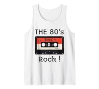 The 80's Rock - Nastro a Cassetta per Camicia, Stampa Nera Canotta
