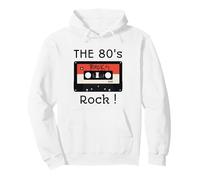 The 80's Rock - Nastro a Cassetta per Camicia, Stampa Nera Felpa con Cappuccio