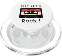 The 80's Rock - Nastro a cassetta per camicia, stampa nera PopSockets PopGrip per MagSafe