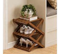 The 9-Tier No-Assembly Bamboo Rack,Foldable Vertical Shoe Organizer for Small Spaces,Narrow Freestanding Storage Shelf for Entryway,Rack for Entryway,Closet,Apartment,Dorm & Home Office (#B,3-Tier)