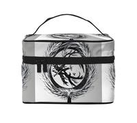 The Abstractionist Tree Borsa cosmetica impermeabile portatile di grande capacità 23x17x16cm per viaggi sport all'aria aperta regalo compagno di nozze, Nero , Taglia unica
