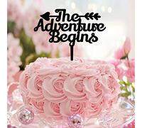 The Adventure Begins Citazione Mr & Mrs Topper per torta nuziale in acrilico nero personalizzabili Beach Bride And Groom Cake Toppers per matrimonio fidanzamento decorazione matrimonio regali di nozze