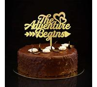 The Adventure Begins Mr & Mrs Topper per torta nuziale, personalizza romanticismo sposa e sposo topper per torta per addio al nubilato decorazione di nozze regali di fidanzamento per coppia glitter