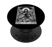 The African Grey Mom Parrot Tarocchi Scheletro Strega Luna PopSockets PopGrip Adesivo
