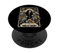 The African Grey Mom Parrot Tarocchi Scheletro Strega Luna PopSockets PopGrip Adesivo