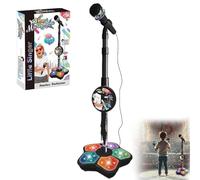 The All-in-One Microphone Toy That Makes Every Day a Concert, Kids Karaoke Machine with Adjustable Stand&LED Light, Built-in Speaker&Echo Effects, Fun Singing Birthday Gift for Little Singer (Black)