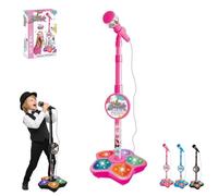 The All-in-One Microphone Toy, with Adjustable Stand, Got Built-in Music, Colorful Lights, Kids Karaoke Machine, for Christmas Birthday Gifts, for Singing, Boys & Girls (1 set-A)