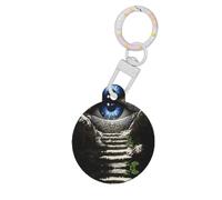 The All-Seeing Eye - Medaglietta identificativa per cani e gatti, personalizzata, alla moda, rotonda, molti colori, materiale acrilico, per animali domestici di piccola e grande taglia, bianco, M