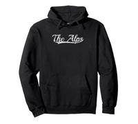 The Alps Retro Mountain Design Vintage Athletic Graphic Felpa con Cappuccio