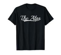 The Alps Retro Mountain Design Vintage Athletic Graphic Maglietta
