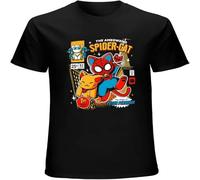 The Ameozing Spider Cat Mens T Shirt Printed Graphic Top Unisex Tee Black S