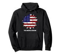 The American Dream Bandiera Americana Fiore Misto Patriottico Cool Felpa con Cappuccio