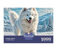 The American Eskimo Dog 1000 Pezzi Carta Ecologica Resistente Bundle Di Puzzle Handsome Dog Anti-stress Gioco in Famiglia Puzzle Per Decorazione Domestica 70x50cm/1000pcs