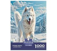 The American Eskimo Dog Jigsaw Puzzle Impossibili 1000Pcs Decorazione Per La Casa. Giochi Rilassamento E Intelligence Per Adulti E Ragazzi Da 14 Anni 38x26cm/1000pcs