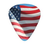 The American Flag in a Blue Sky - Confezione da 12 plettri per chitarra, 4 pezzi in ciascuna delle 3 misure, adatti per una vasta gamma di strumenti a corda