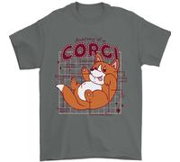 The Anatomia Of A Corgi Cane T-Shirt 100% Cotone